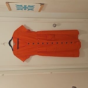 Orange dress with button details